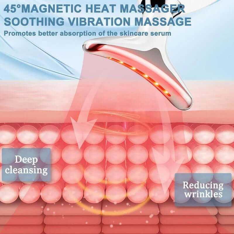 7-In-1 Neck Face Massager, 7 Color Led Face Neck Massage for Skin Care at Home, Portable Facial Massager,Face Sculpting Tool,Multifunctional Vibration