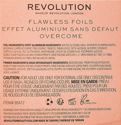 Flawless Foils Eyeshadow Palette, Overcome, Glitter &amp; Metallic Shades, Longlasting Wear, Cruelty-Free, 0.06 Oz