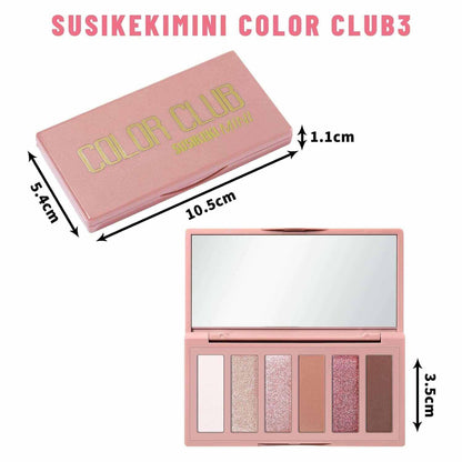 6 Colors Mini Eyeshadow Makeup Palette Blush-Colored Neutral Tone Eye Shadow Matte &amp; Shimmer Nude Make up Pallet with Mirror Blendable Highly Pigmented Travel Size Gift Kit 03