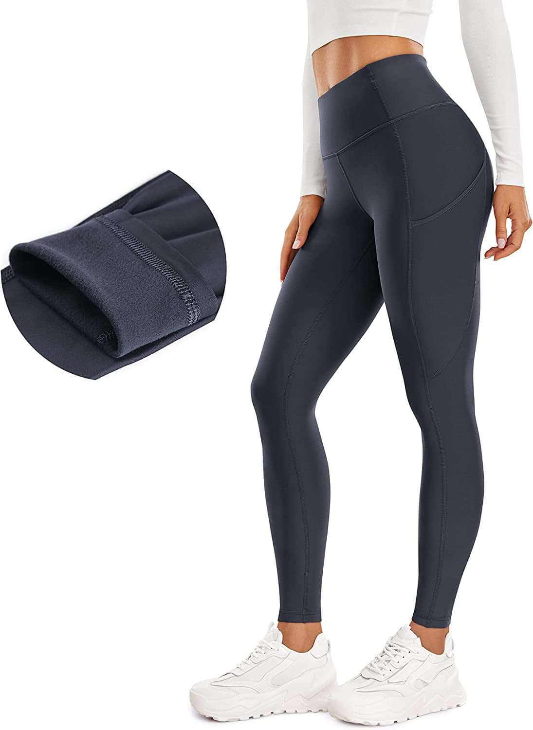 Womens Fleece Lined Leggings with Pockets 28&