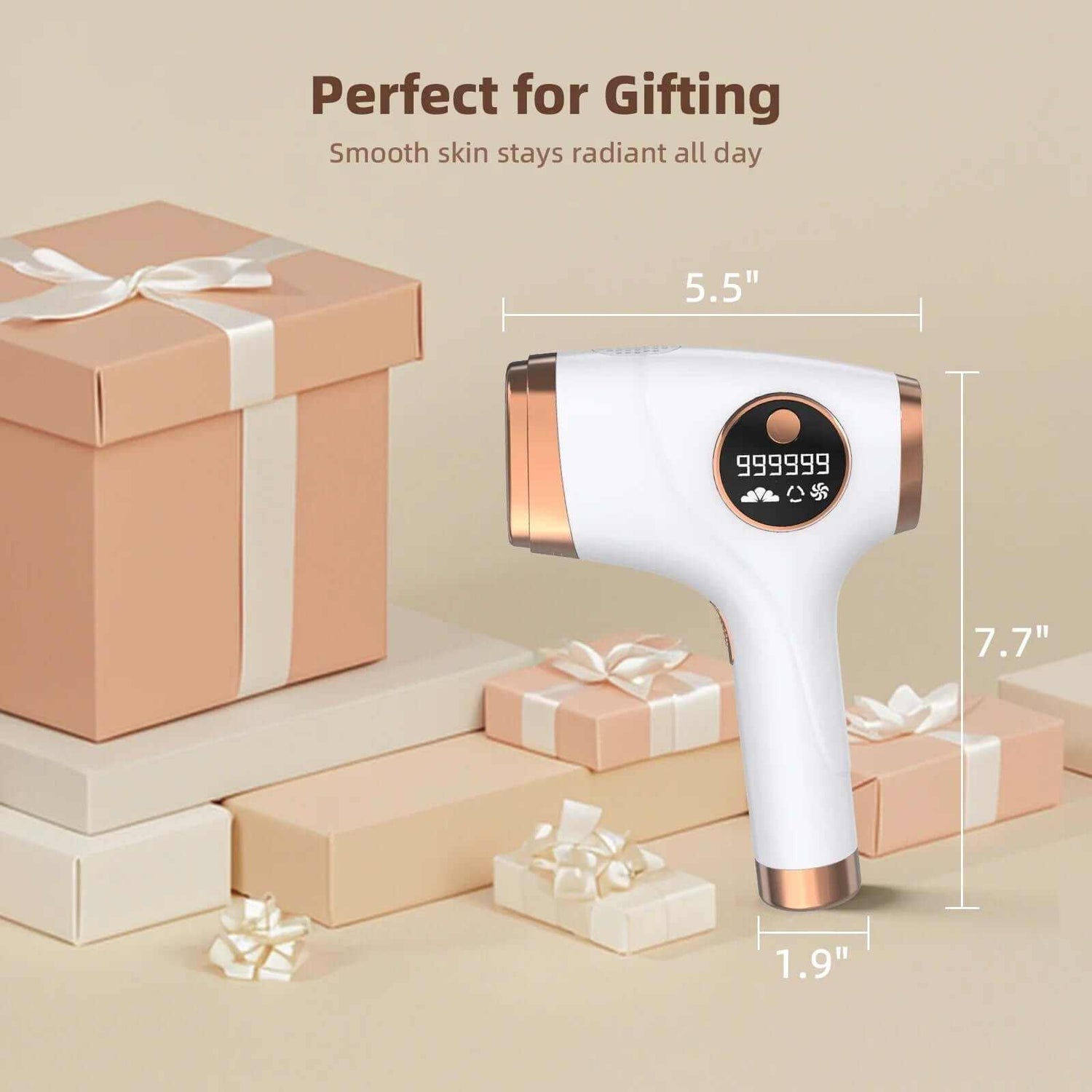 Laser Hair Removal for Women &amp; Men,  999,999 Flashes Hair Remover Device for Armpits Legs Arms Bikini Line, White