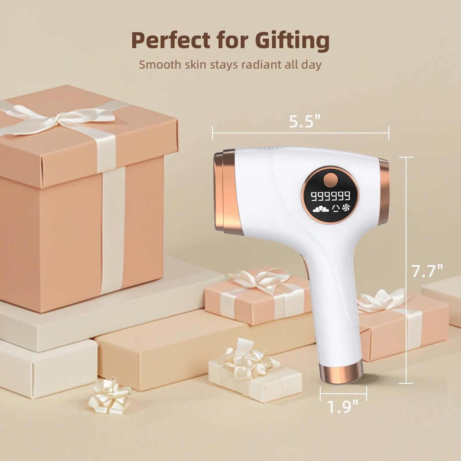 Laser Hair Removal for Women &amp; Men,  999,999 Flashes Hair Remover Device for Armpits Legs Arms Bikini Line, White