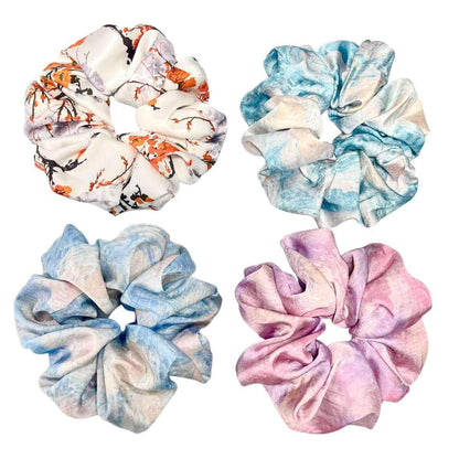 Large Satin Scrunchies XL Silk Oversized Scrunchie for Thick Long Hair Scrunchy Bobbles Hair Ties Jumbo for Women Girls (PAINTING)