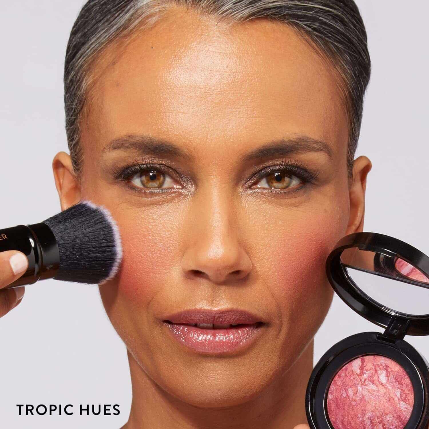 Daily Routine Kit (4 PC): Baked Balance-N-Brighten Foundation, Sand + Retractable Kabuki Brush + Blush-N-Brighten, Tropic Hues + Original Baked Highlighter, French Vanilla