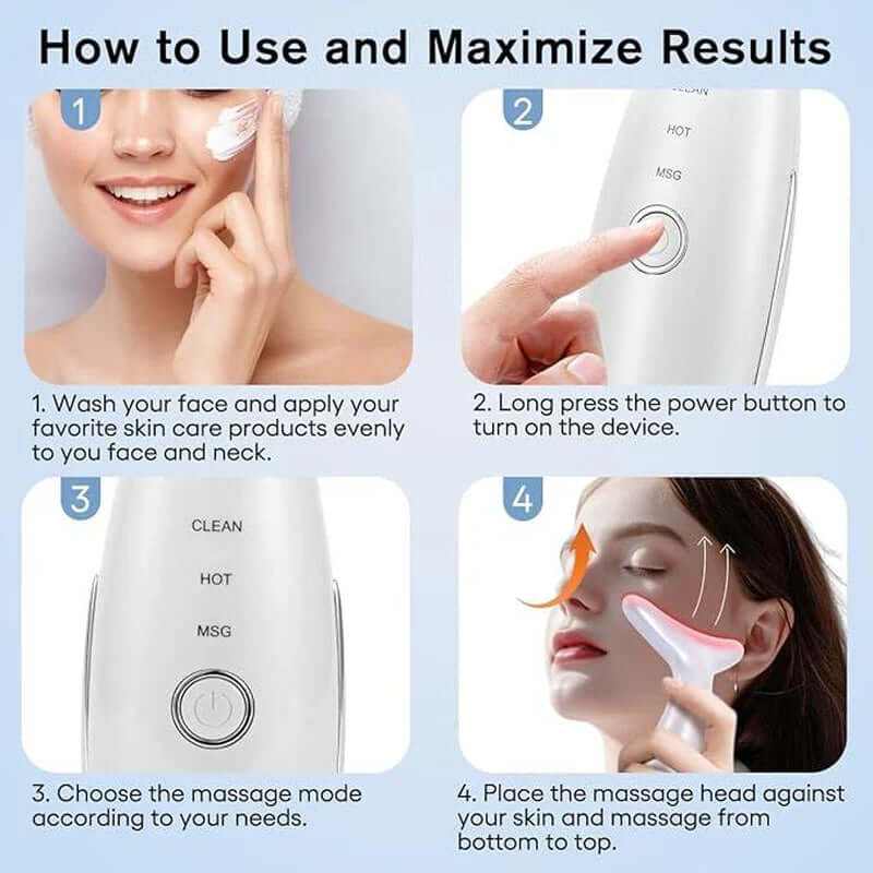 7-In-1 Neck Face Massager, 7 Color Led Face Neck Massage for Skin Care at Home, Portable Facial Massager,Face Sculpting Tool,Multifunctional Vibration