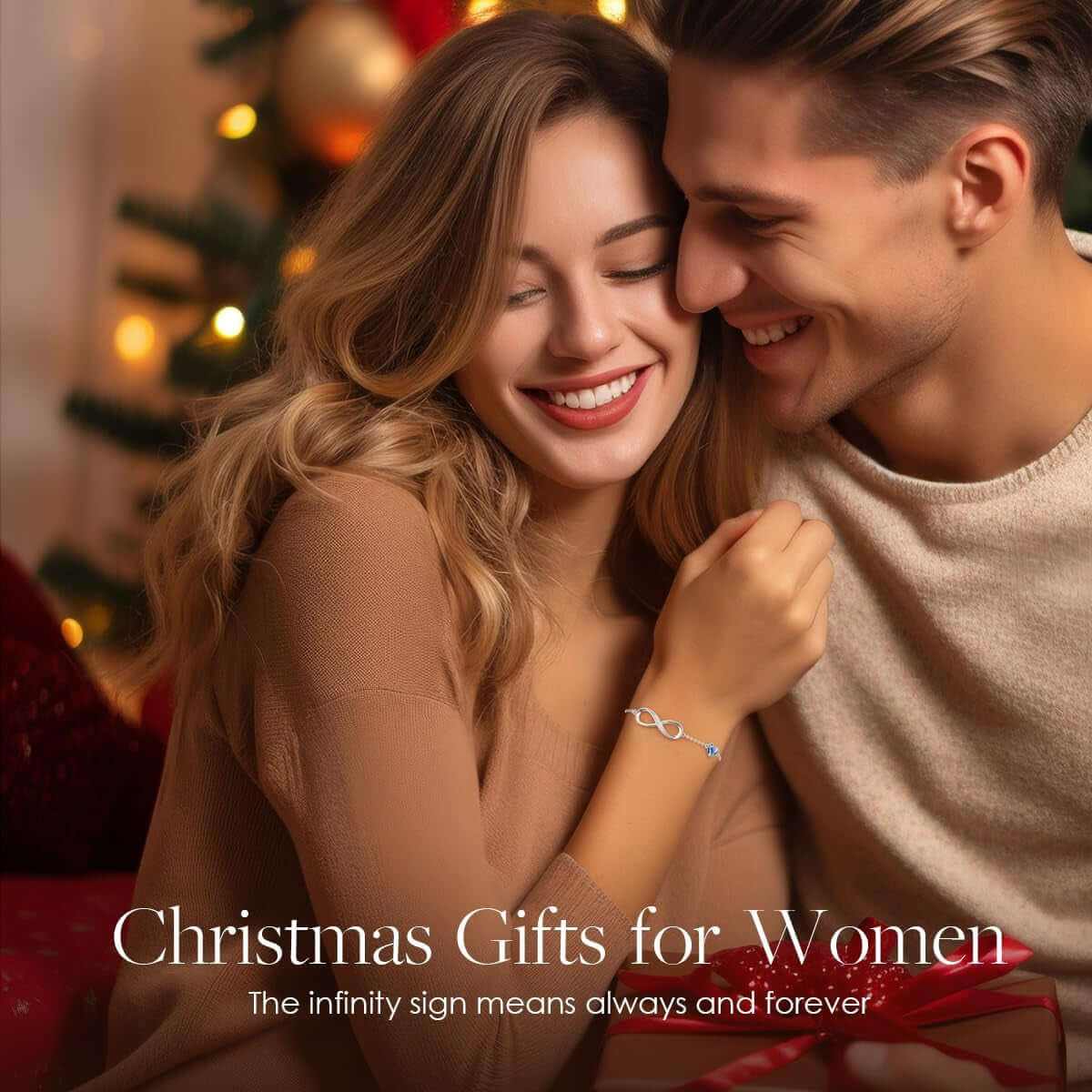 Infinity Heart Birthstone Charm Link Bracelet for Women 925 Sterling Silver Adjustable Mother&