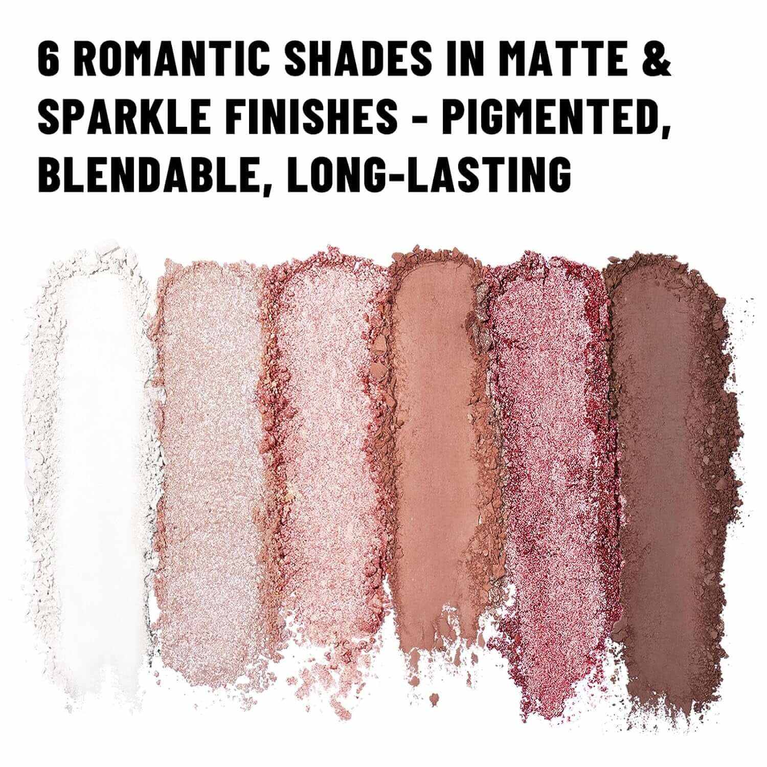 6 Colors Mini Eyeshadow Makeup Palette Blush-Colored Neutral Tone Eye Shadow Matte &amp; Shimmer Nude Make up Pallet with Mirror Blendable Highly Pigmented Travel Size Gift Kit 03