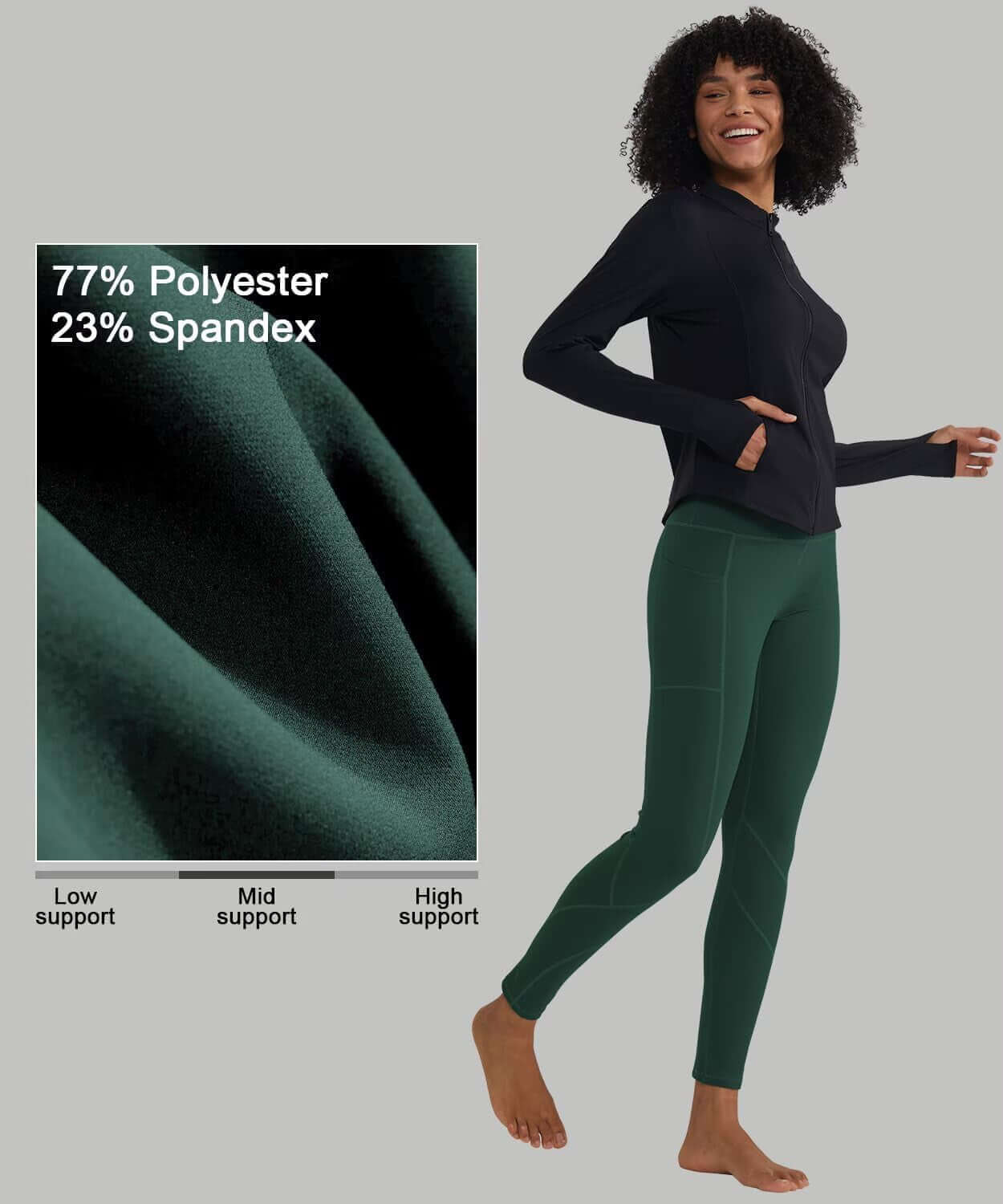 High Waisted Leggings for Women with 3 Pockets, Tummy Control Yoga Pants for Workout Yoga Casual