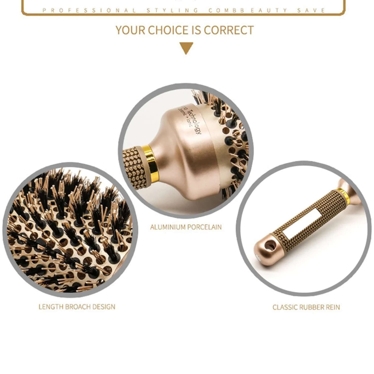 2 Inch round Hair Brush for Blow Drying, Boar Bristles Nano Thermal Ceramic &amp; Ionic Tech &amp; Anti-Static, for Curling, Straightening, Add Volume &amp; Shine