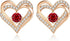 Forever Love Heart Stud Earrings for Women, 925 Sterling Silver Birthstone Heart Stud Earrings Mother&