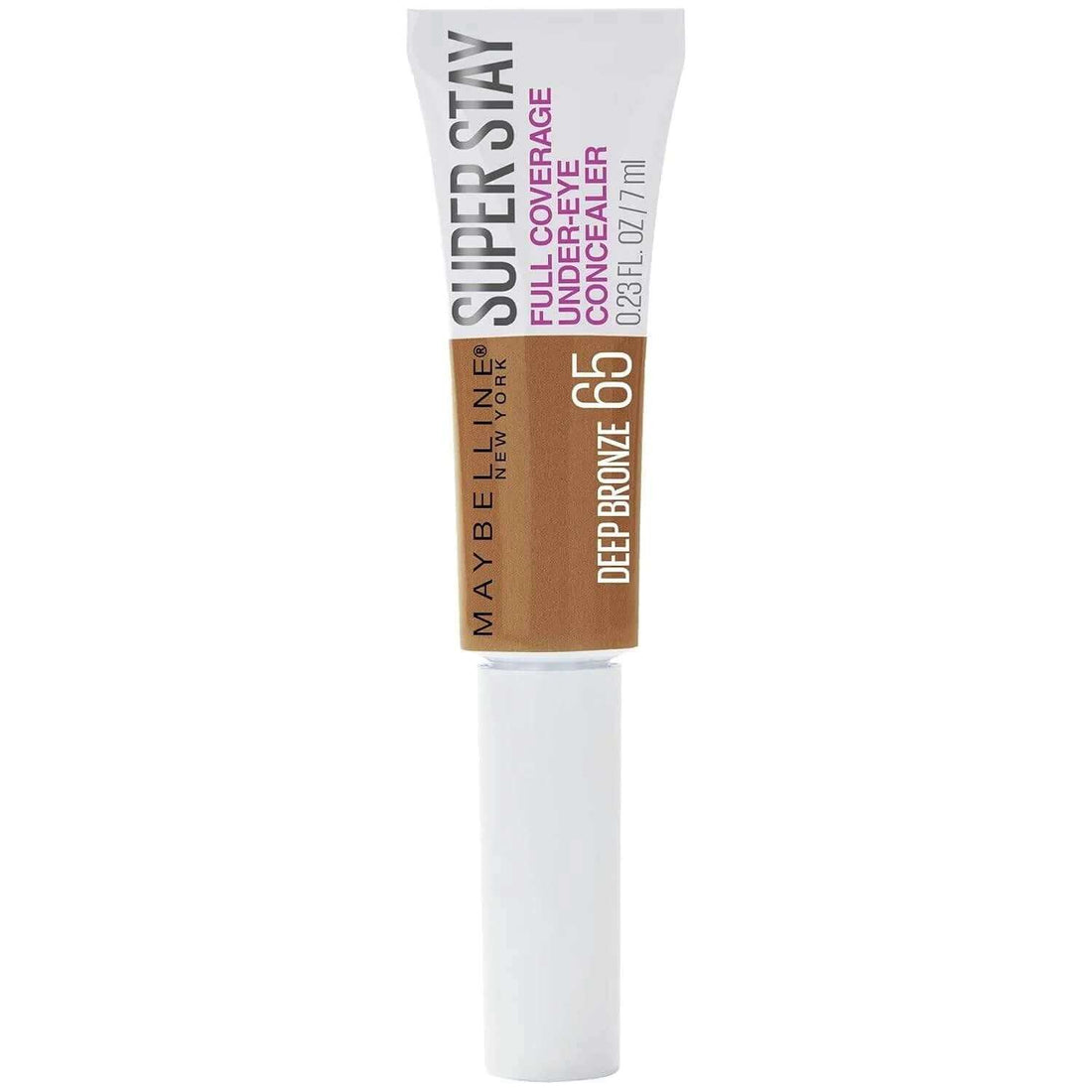 Maybelline New York Super Stay Super Stay Full Coverage, Under-Eye Concealer Liquid Makeup for up to 24H Wear, with Paddle Applicator, Deep Bronze, 0.23 Fl. Oz., 65 Deep Bronze