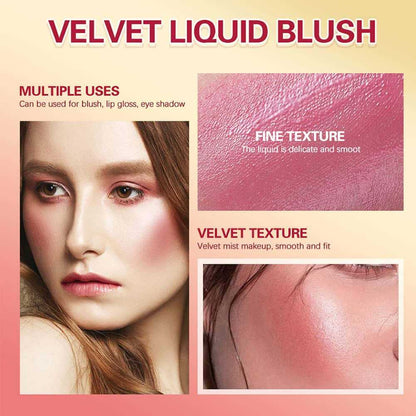Soft Cream Blush Makeup, Liquid Blush for Cheeks, Natural-Looking Long Lasting, Smudge Proof, Velvet Mousse,Dewy Finish, Easy to Blend Blusher (