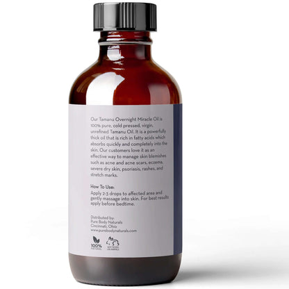 Cold Pressed Tamanu Oil, 4 Fl Oz - Calms Irritated Skin - Moisturises Dry Scaly Skin - by