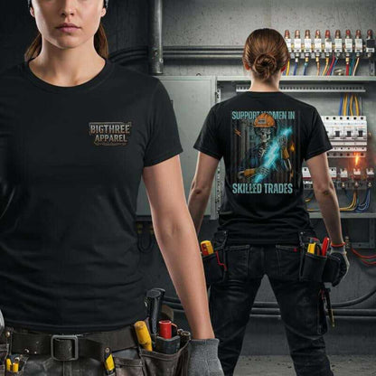 Electrician - Skilled Trades Shirt for Women - T-Shirt from Bigthree Apparel Womenswear Top Love Piece Casual Fitted