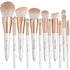 Makeup Brushes Set,  12Pcs Premium Eye Shadow, Eyebrows, Eyeliner, Concealer, Lip Liner，Foundation Makeup Brush White Travel Makeup Set,Cruelty-Free Synthetic Fiber Bristles