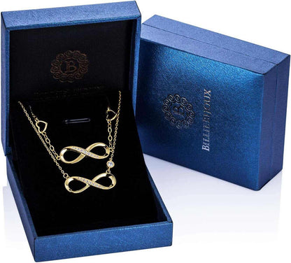 925 Sterling Silver Necklace Bracelet Jewelry Sets Infinity Love Jewelry Sets White Gold Plated Women Necklace Gifts for Women