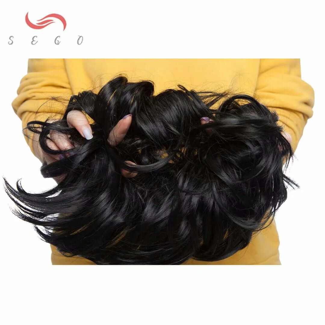 Tousled Updo Messy Bun Hair Piece Hair Extension Ponytail with Elastic Rubber Band Updo Extensions Hairpiece Synthetic Ponytail Extensions Scrunchies for Women.
