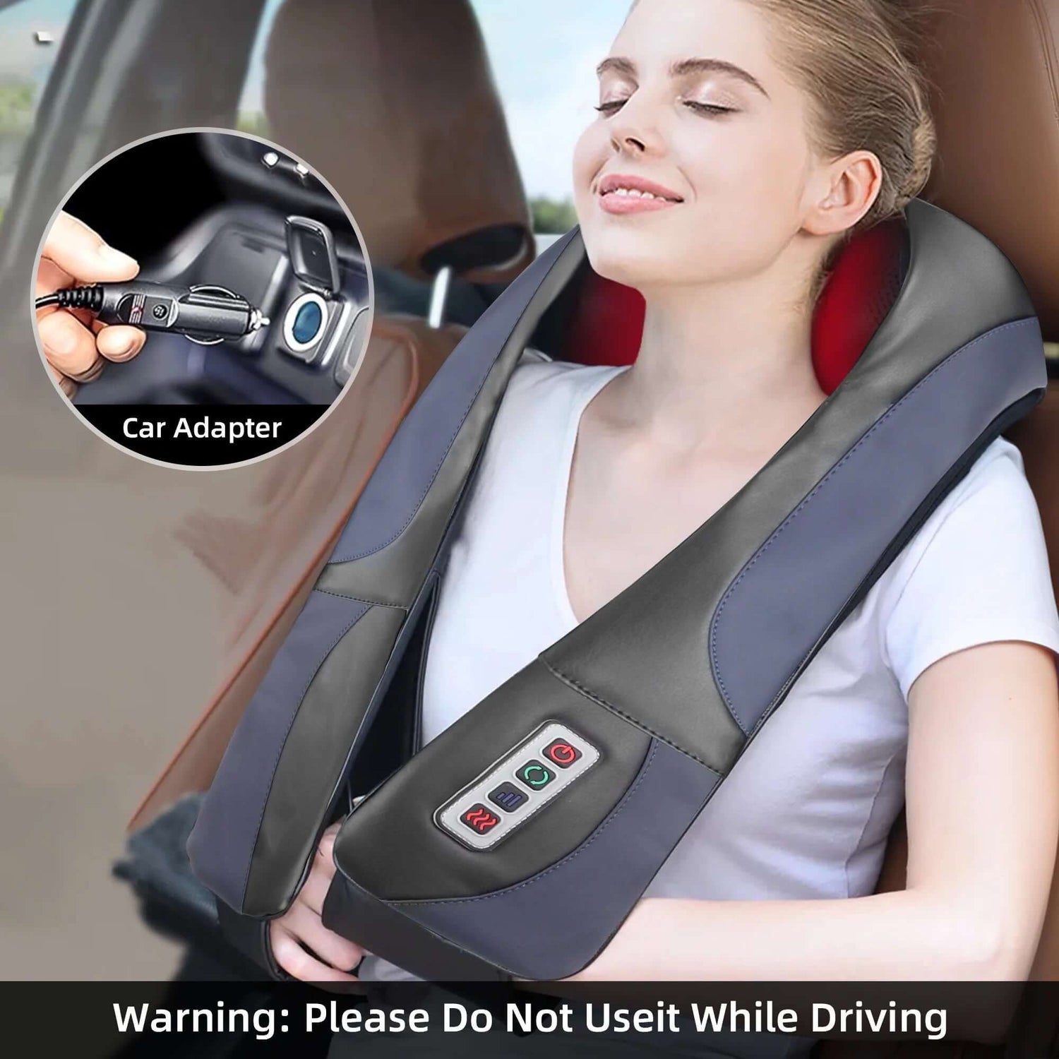 Neck Massager, Shiatsu Neck and Back Massager with Heat, Deep Tissue 3D Kneading Pillow, Electric Full Body Massager for Body Muscle, Plug-In Use for Home Office Car, Gifts for Women Man