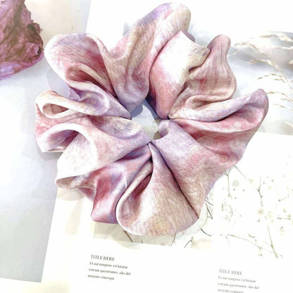 Large Satin Scrunchies XL Silk Oversized Scrunchie for Thick Long Hair Scrunchy Bobbles Hair Ties Jumbo for Women Girls (PAINTING)