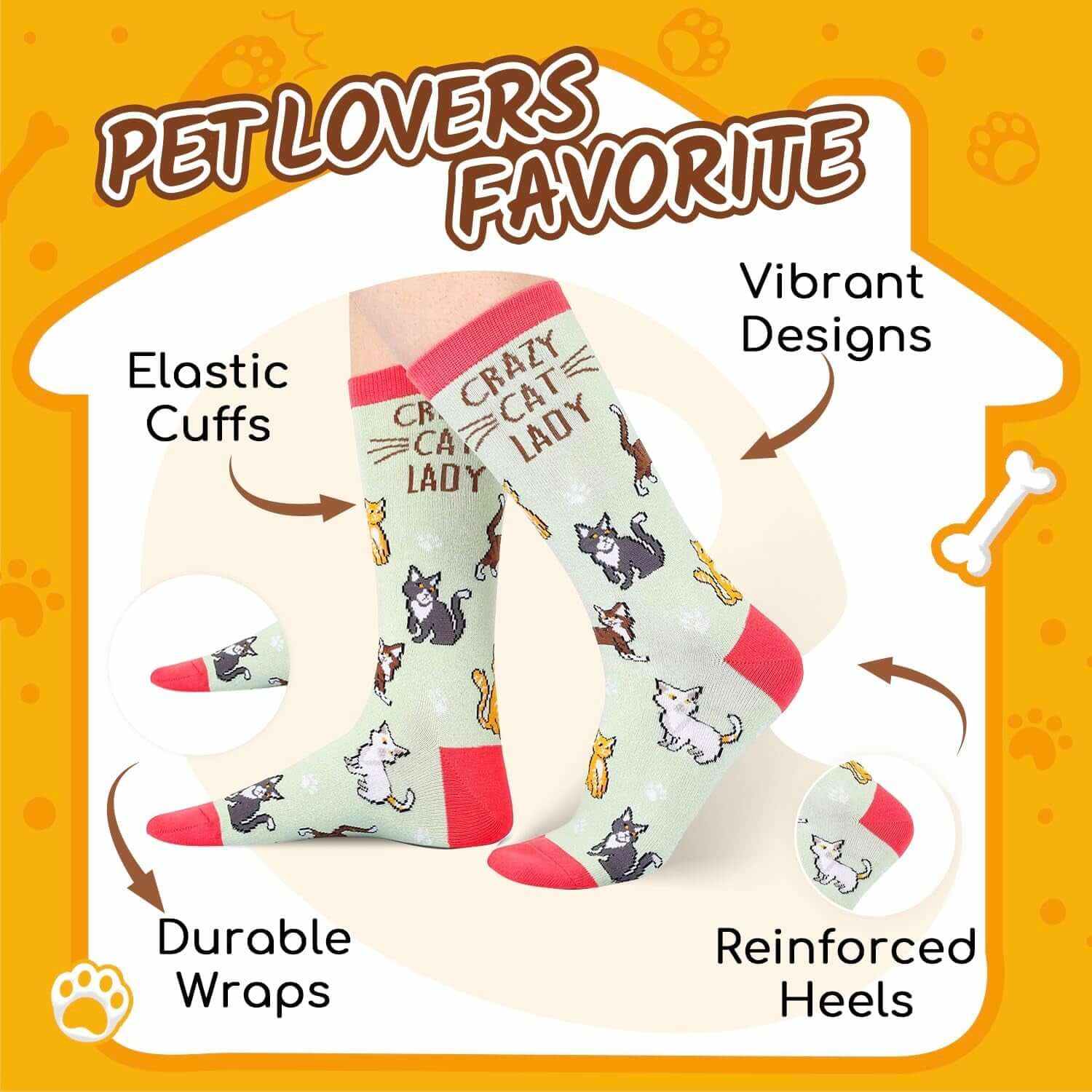 Crazy Chicken Socks for Women - Funny Crazy Chicken Cat Bee Lady Gifts for Lovers