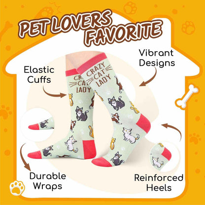 Crazy Chicken Socks for Women - Funny Crazy Chicken Cat Bee Lady Gifts for Lovers