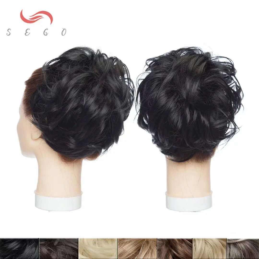 Tousled Updo Messy Bun Hair Piece Hair Extension Ponytail with Elastic Rubber Band Updo Extensions Hairpiece Synthetic Ponytail Extensions Scrunchies for Women.