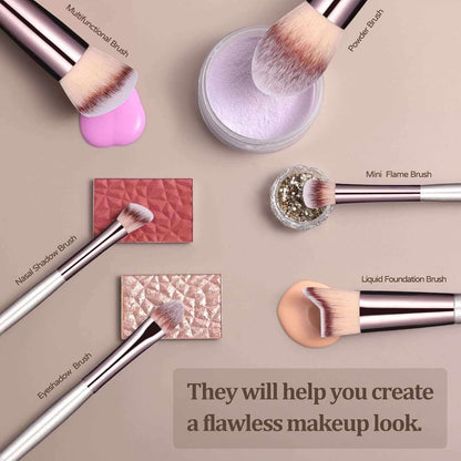 BS-MALL Makeup Brush Set 18 Pcs Premium Synthetic Foundation Powder Concealers