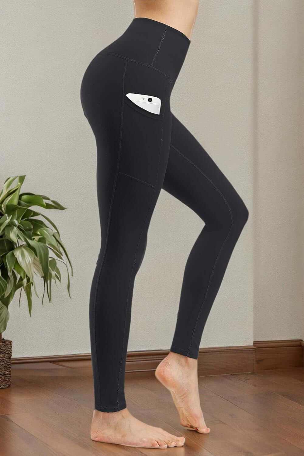 2 Pack High Waist Yoga Pants with Pockets, Tummy Control Workout Running Yoga Leggings for Women
