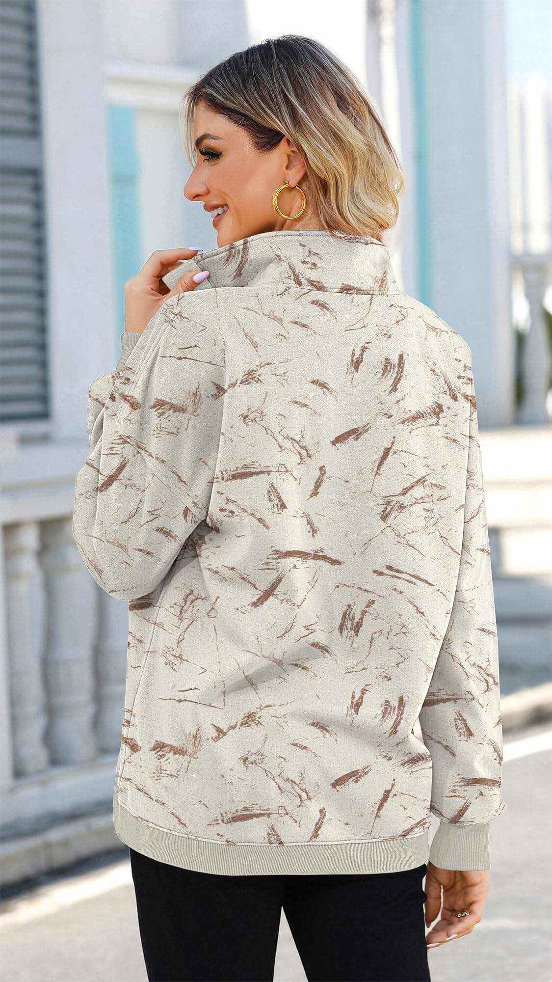 Oversized Sweatshirt Oversized Sweatshirt Women’s fleece-lined Oversized Sweatshirt with mock neck design”