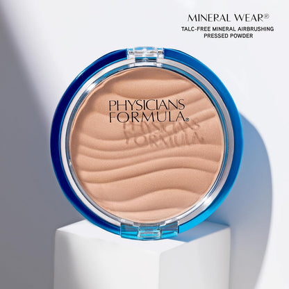 Physicians Formula Mineral Wear Talc-Free Airbrushing Pressed Powder, Full Coverage Mineral Face Powder for Sensitive Skin – Beige