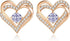 Forever Love Heart Stud Earrings for Women, 925 Sterling Silver Birthstone Heart Stud Earrings Mother&