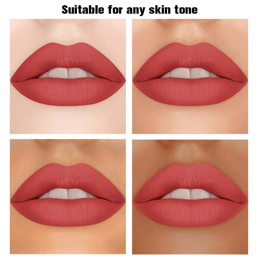 Brown Matte Lipstick Crayon Pencil Set,Velvet Lip Stick for Women 24 Hour Long Lasting Waterproof Lip Liner,Magic Lipstick 24 Hours Original Lip Liner Makeup Stain Long Lasting Waterproof