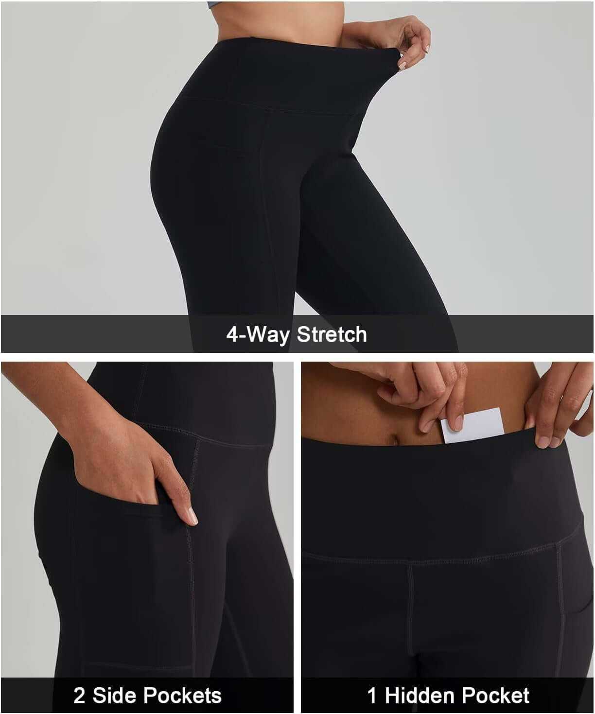 High Waisted Leggings for Women with 3 Pockets, Tummy Control Yoga Pants for Workout Yoga Casual