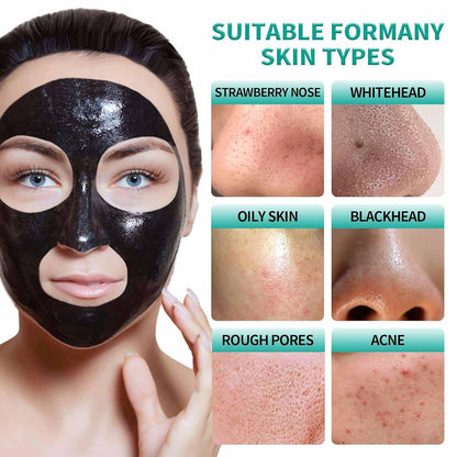 Peel off Face Mask Blackhead Whiteheads Remover Masks Activated Charcoal Black Mask Purifying Peeling Facial Mask for Nose Pores Removal Reducing Cleansing Acne with Brush and Pimple Extractor Tools