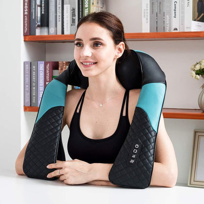 Shiatsu Back Shoulder and Neck Massager with Heat Deep Tissue 3D Kneading Massager for Relieving Muscle Pain Gift for Men/Women/Mom/Dad -Dark Blue