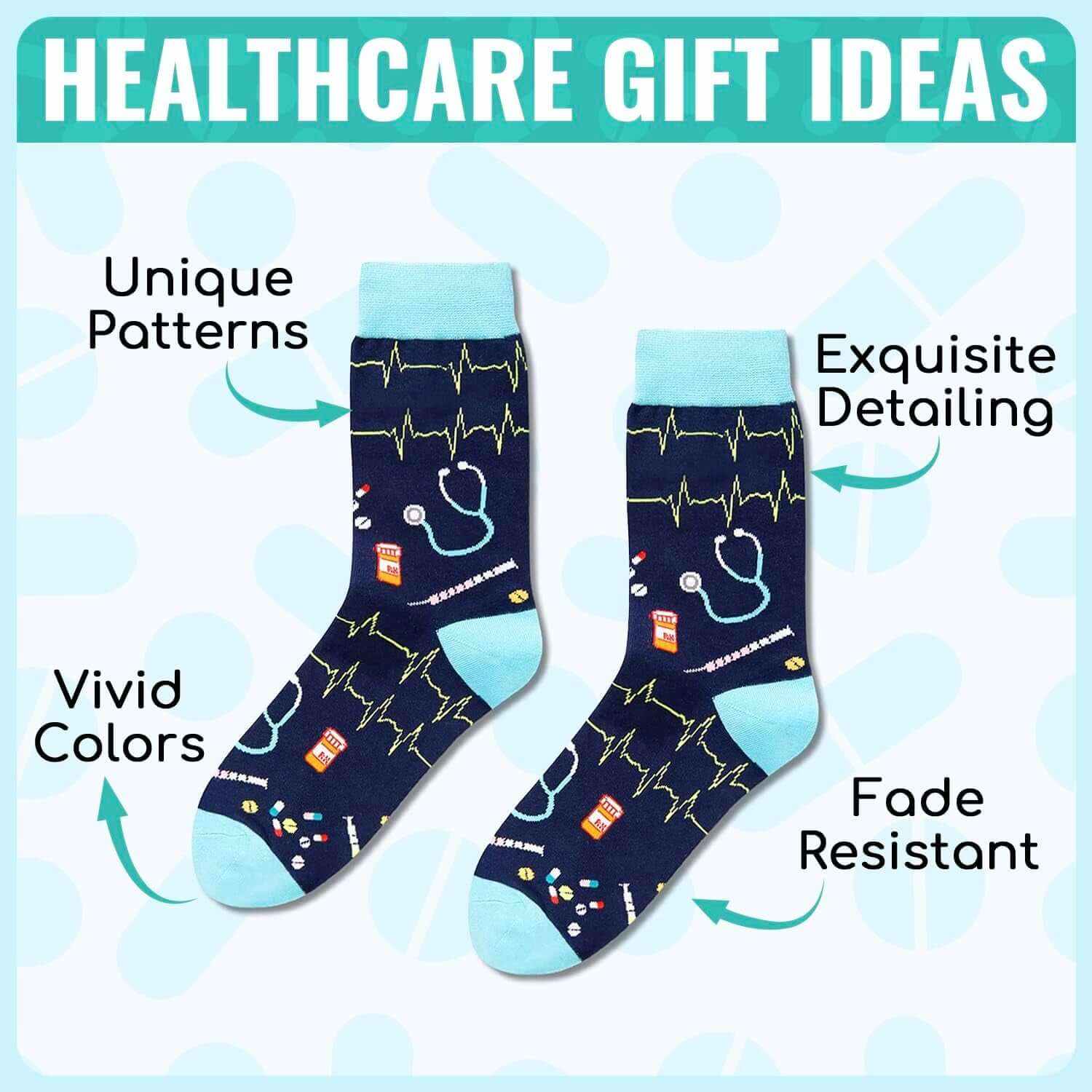 Funny Socks Gifts for Men - Dental Doctor Fireman Optometry Lawyer Veterinarian Socks