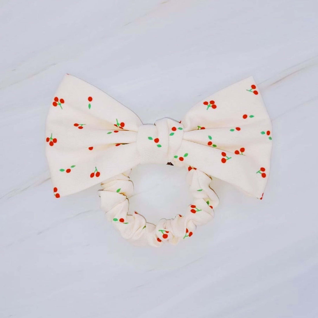 Cherry Lovely Bow Tie Hair Scrunch