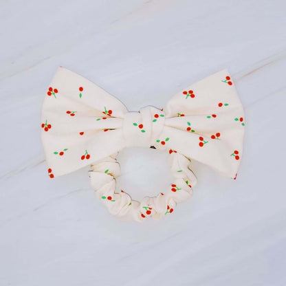 Cherry Lovely Bow Tie Hair Scrunch
