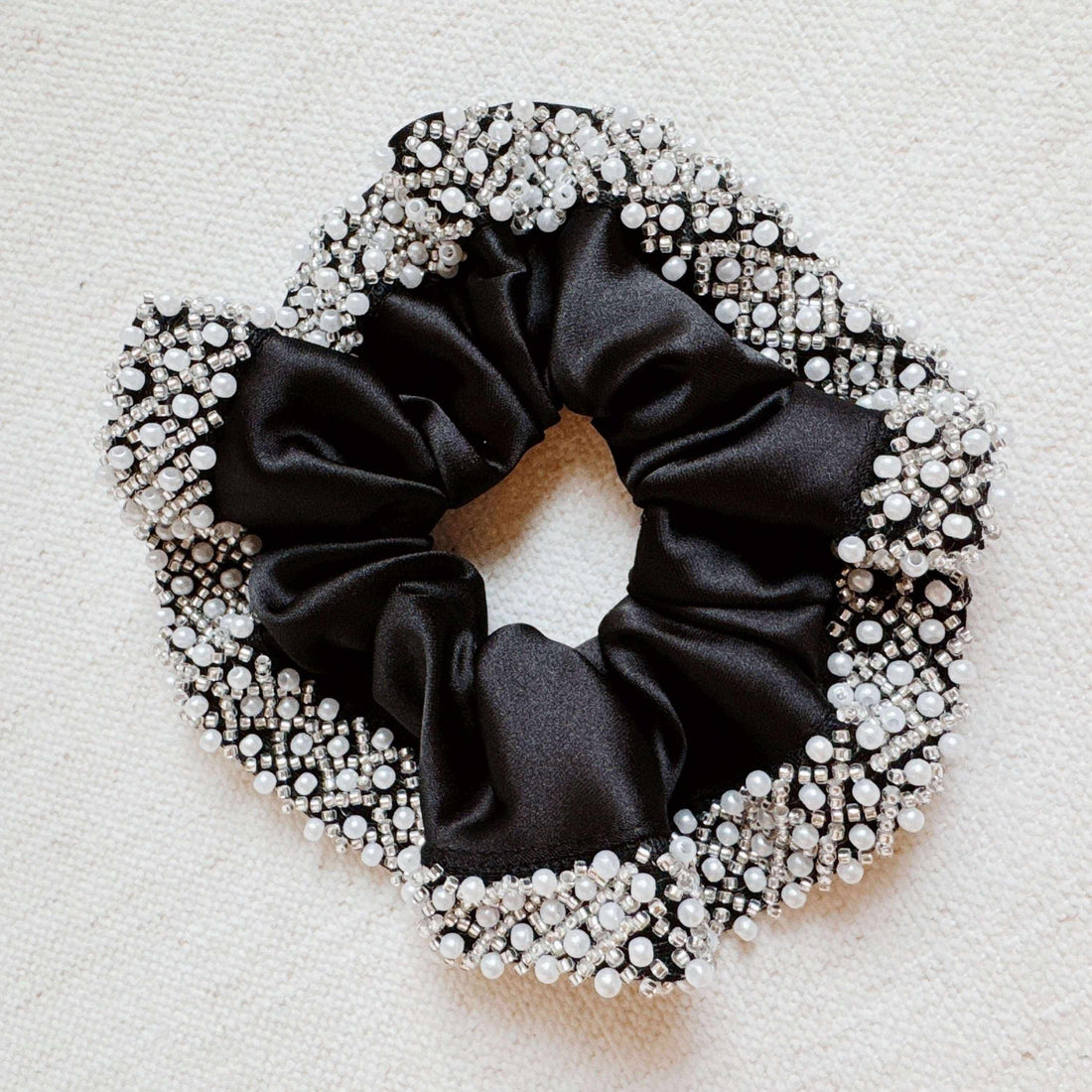 Pearls and Beads Satin Hair Scrunch