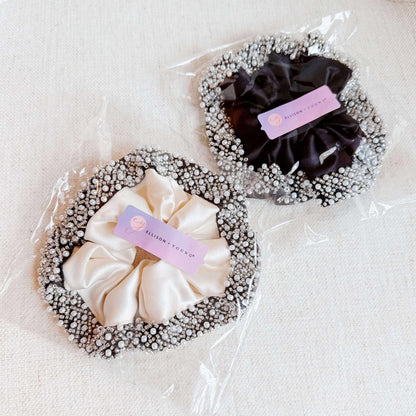 Pearls and Beads Satin Hair Scrunch