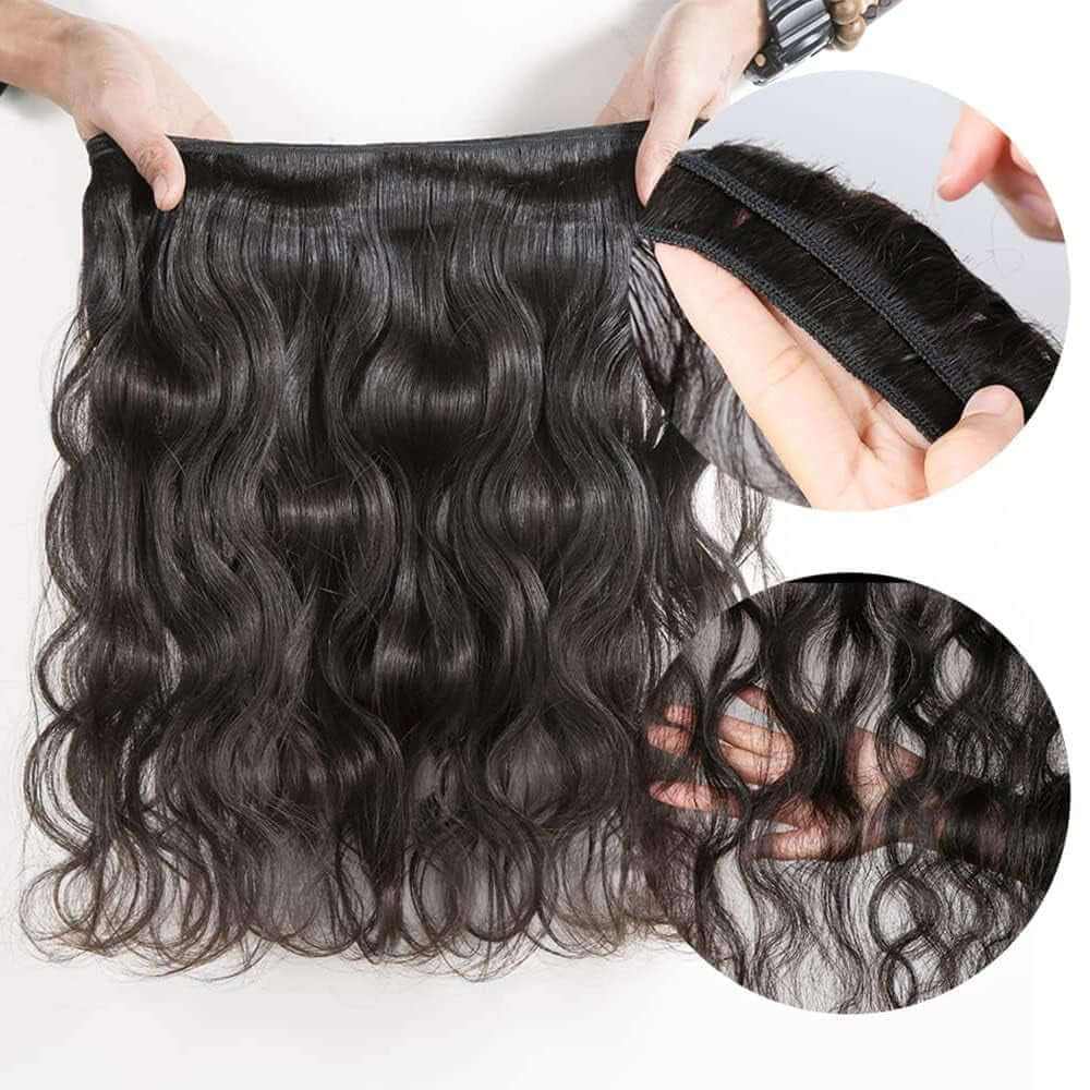 Body Wave Bundles Human Hair 18 20 22 Inch 10A Brazilian Body Wave Human Hair Bundles 100% Unprocessed Full and Thick