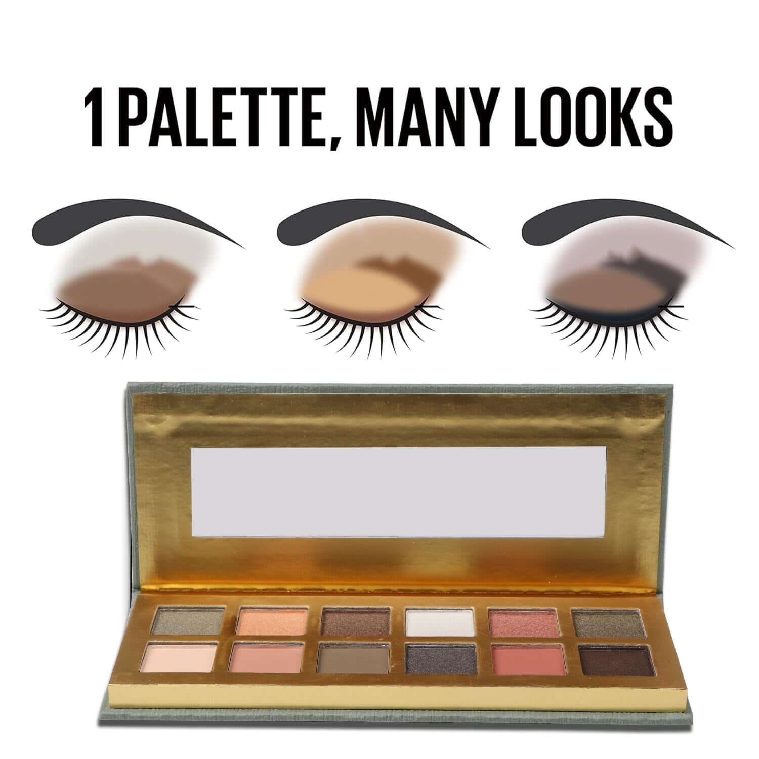 12 Colors Naked Eyeshadow Makeup Palette Matte &amp; Pearlescent Make up Pallet with Mirror Highly Pigmented Long Lasting Waterproof Travel Size Gift Kit