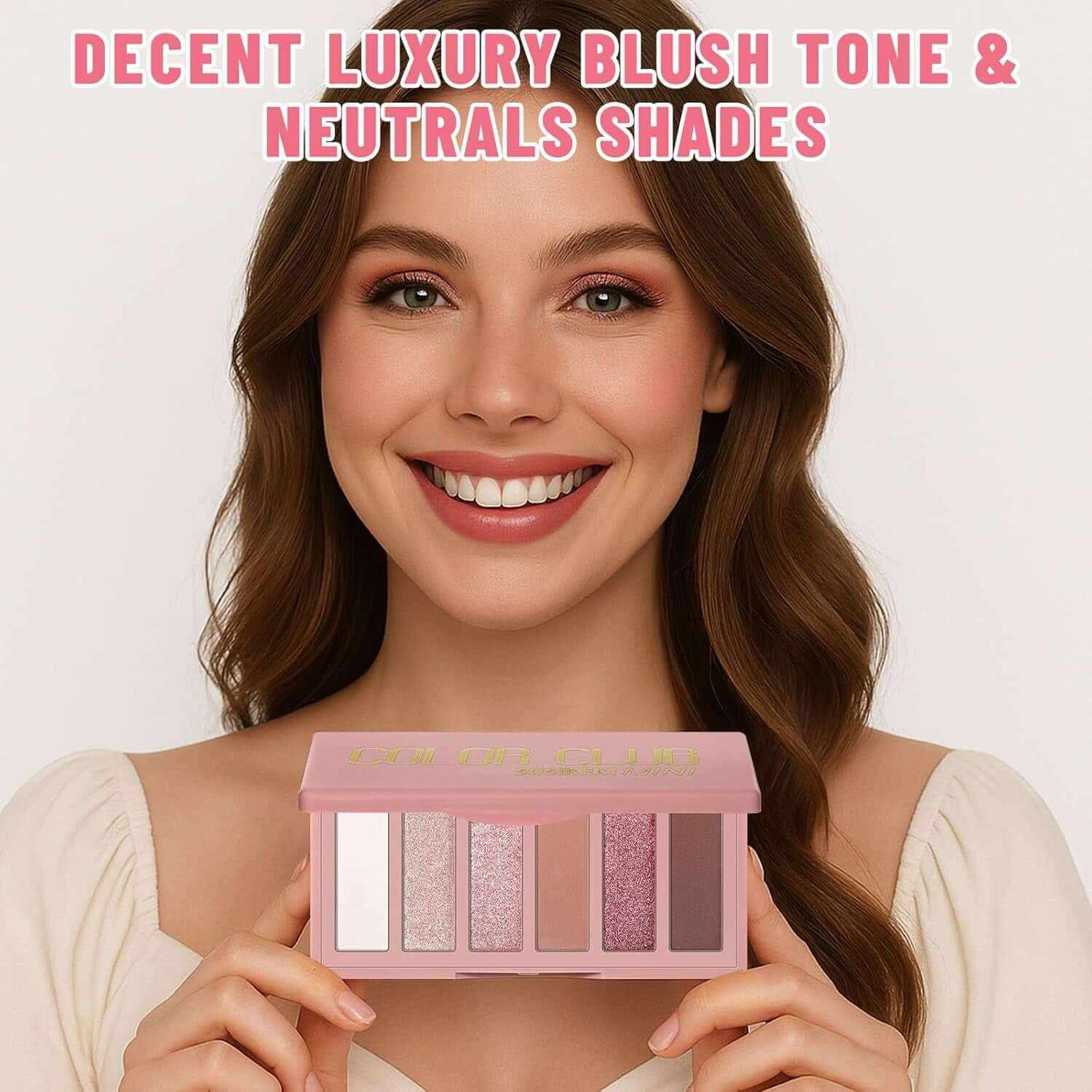 6 Colors Mini Eyeshadow Makeup Palette Blush-Colored Neutral Tone Eye Shadow Matte &amp; Shimmer Nude Make up Pallet with Mirror Blendable Highly Pigmented Travel Size Gift Kit 03