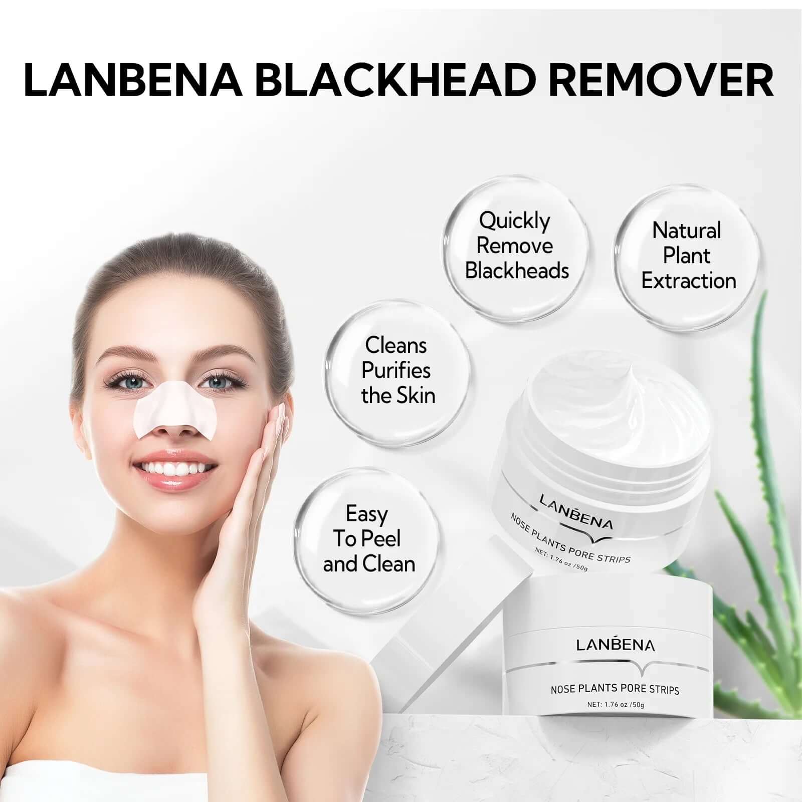 Pore Strips (50G/1.76 Oz)+100Pcs Nose Strips with Blackhead Remover, Black Head Remover for Face, Blackhead Remover Mask, Nose Strips for Blackheads