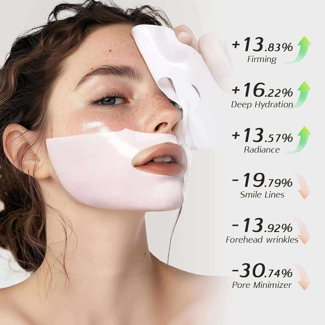 Collagen Face Mask, Bio-Collagen Mask Overnight for Skin Care, Anti-Wrinkle Facial Sheet Mask with 9 Peptides for Elasticity &amp; Moisturizing, Collagen Night Wrapping Mask, 8 Pcs