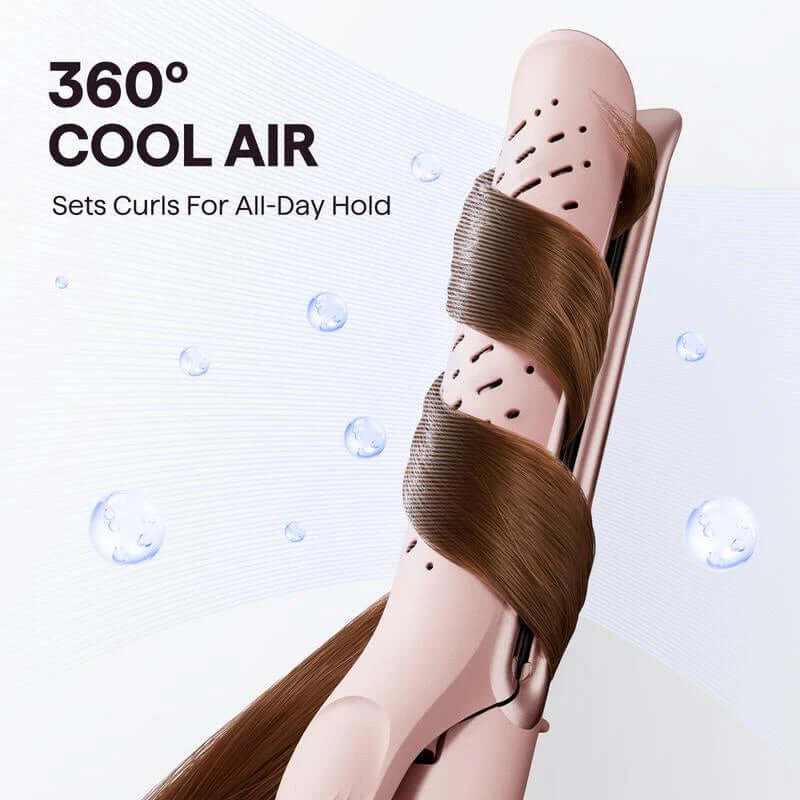 Wavytalk Whirlwind Curl, 360° Airflow Styler with 3 Air Modes &amp; LED Display, 2-In-1 Hair Straightener and Curler with Cooling Air Vents to Lock in Style