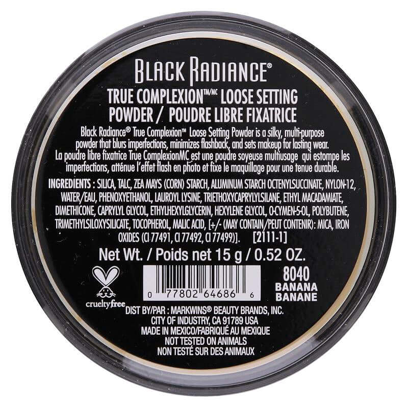 Black Radiance True Complexion, Loose Setting Powder, 8040 Banana, 0.52 Oz (15 G)