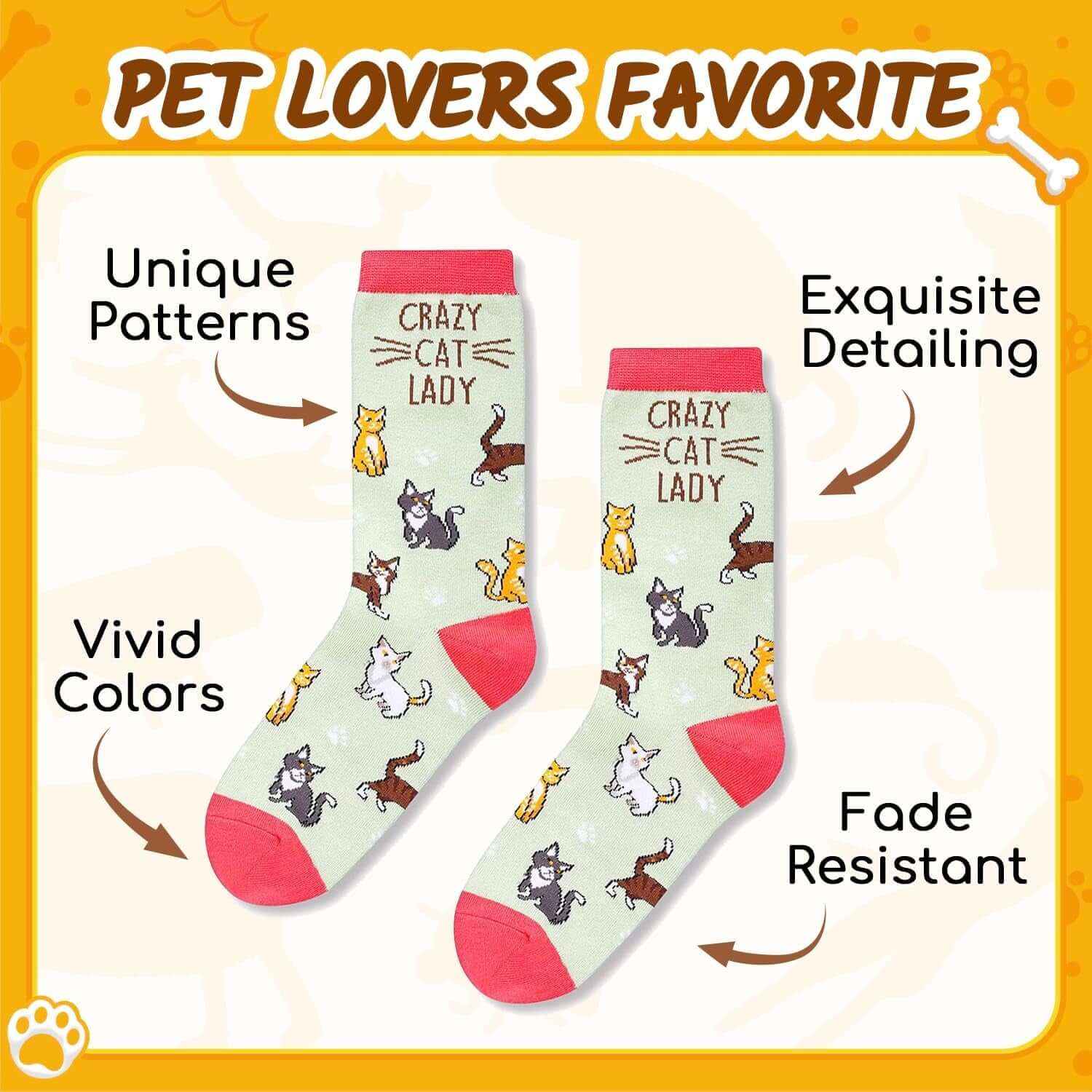 Crazy Chicken Socks for Women - Funny Crazy Chicken Cat Bee Lady Gifts for Lovers
