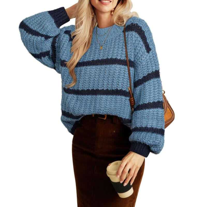 GRACE KARIN Women Striped Sweater Dropped Shoulder Crew Neck Hollowed-Out Pullover White Zea Goo Oversized Striped Cropped Sweater Crochet Tanktop Circle Zipper Sweater Aerie Shoulder Sweater Aerie Chenille Long Knitcardigan Kitty Sweater Se Zane