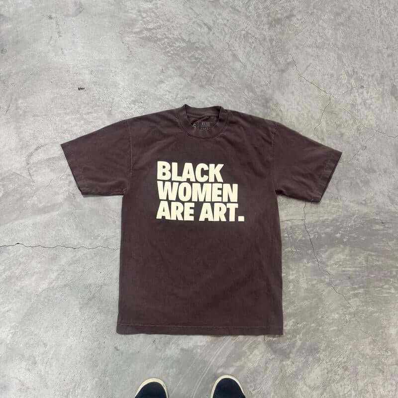 Mocha Black Women Are Art Unisex Oversized T-Shirt